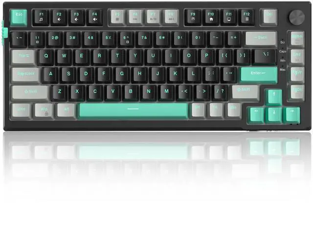 Main image of MageGee SKY81 75% Mechanical Gaming Keyboard, Gasket Hot Swappable Wired Custom Creamy Keyboard with 5-Layer Sound Dampening, Knob Control, RGB Backlit, NKRO for Win/Mac (Dark Elf, Blue Whale Switch)