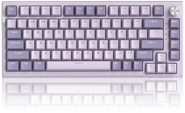 Main image of MageGee SKY81 75% Wireless Gasket Mechanical Gaming Keyboard, Hot Swappable RGB Custom Creamy Keyboard w/ 5-Layer Padding, BT/2.4G/USB-C, Knob Control, NKRO for Win/Mac (Dreamy Sky, Violet Switch)