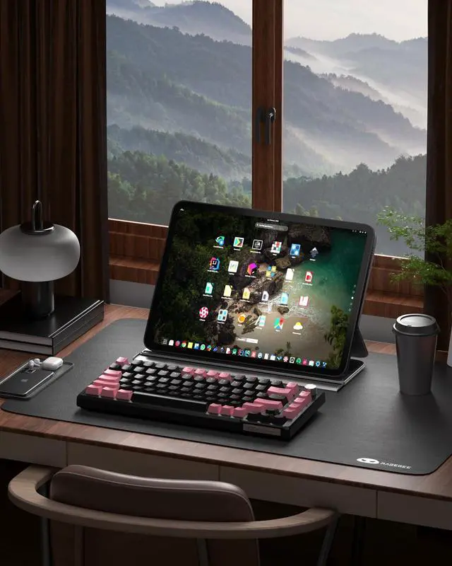 Alt view image 6 of 7 - MageGee SKY81 75% Wireless Gasket Mechanical Gaming Keyboard, Hot Swappable RGB Custom Creamy Keyboard w/ 5-Layer Padding, BT/2.4G/USB-C, Knob Control, NKRO for Win/Mac (Pink&Black, Blue Whale Switch)