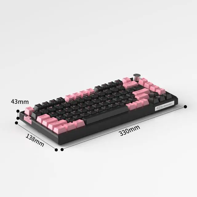 Alt view image 7 of 7 - MageGee SKY81 75% Wireless Gasket Mechanical Gaming Keyboard, Hot Swappable RGB Custom Creamy Keyboard w/ 5-Layer Padding, BT/2.4G/USB-C, Knob Control, NKRO for Win/Mac (Pink&Black, Blue Whale Switch)