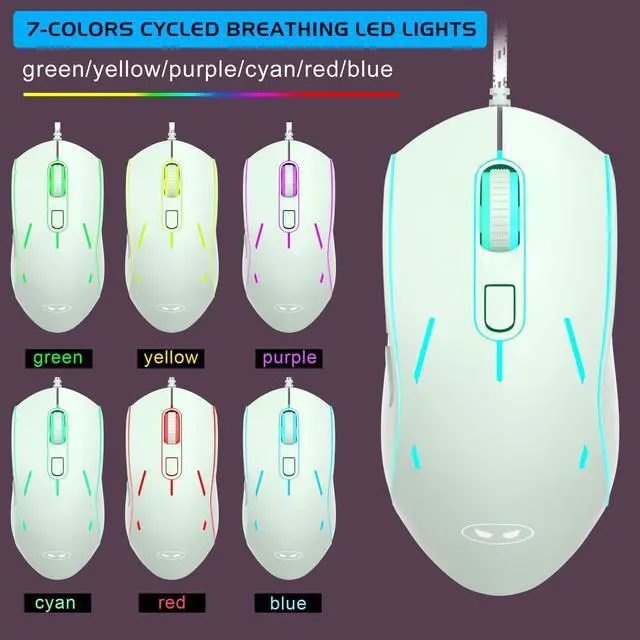 Alt view image 6 of 7 - MageGee Gaming Keyboard and Mouse Combo, K1 RGB LED Backlit Keyboard with 104 Key Computer PC Gaming Keyboard for PC/Laptop (Green)