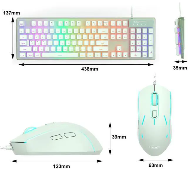 Alt view image 7 of 7 - MageGee Gaming Keyboard and Mouse Combo, K1 RGB LED Backlit Keyboard with 104 Key Computer PC Gaming Keyboard for PC/Laptop (Green)