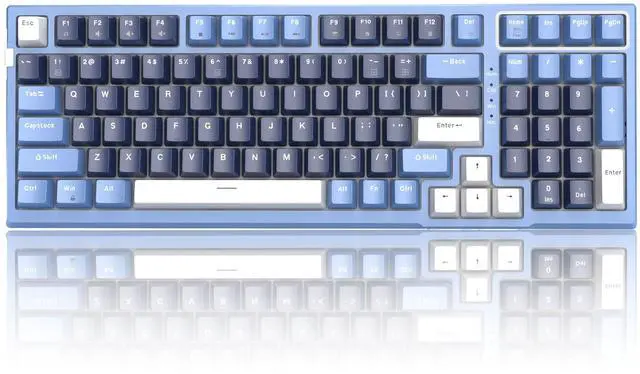 Main image of MageGee SKY98 Mechanical Gaming Keyboard, 96% Gasket Hot Swappable Wired Custom Creamy Keyboard with 5-Layer Sound Dampening, RGB Backlit, NKRO for Win/Mac (Prussian Blue, Blue Whale Switch)