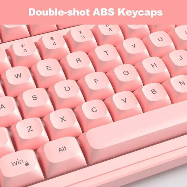 Alt view image 4 of 7 - Pink Creamy Keyboard and Mouse Combo,MageGee GK980 Wired RGB Backlit Keyboard and Pink Gaming Mouse Combo,PC Keyboard and Adjustable Sensitivity Mouse for PC/loptop/MAC