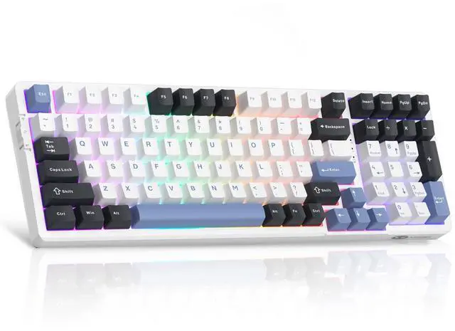 Main image of MageGee LIGHT100 Wireless Creamy Keyboard, Gasket Structure Hot Swappable, Tri-Mode 2.4G/USB-C/BT5.0 RGB Backlit Mechanical Gaming Keyboard for Win/Mac/PC, PBT Keycap, 4000mAh Battery, Blue