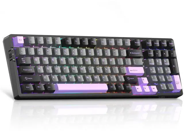 Main image of MageGee LIGHT100 Wireless Creamy Keyboard, Gasket Structure Hot Swappable, Tri-Mode 2.4G/USB-C/BT5.0 RGB Backlit Mechanical Gaming Keyboard for Win/Mac/PC, PBT Keycap, 4000mAh Battery, Purple