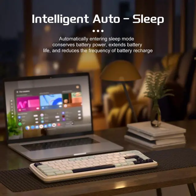 Alt view image 3 of 7 - MageGee 60% Slim Wireless Creamy Mechanical Keyboard,Moon68 RGB Backlit Gaming Keyboard,Quiet 2.4G/BT5.0/USB-C Blue Tooth 68Keys with Short Red Switches for PC MAC Xbox(Sky Blue)