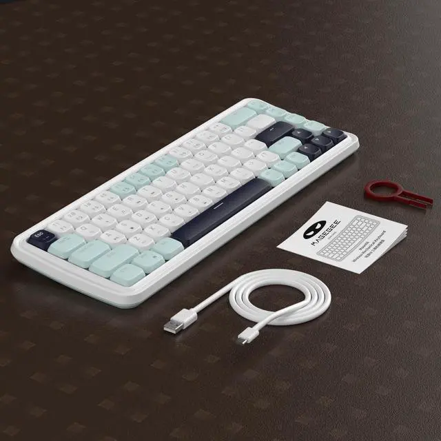 Alt view image 6 of 7 - MageGee 60% Slim Wireless Creamy Mechanical Keyboard,Moon68 RGB Backlit Gaming Keyboard,Quiet 2.4G/BT5.0/USB-C Blue Tooth 68Keys with Short Red Switches for PC MAC Xbox(Sky Blue)