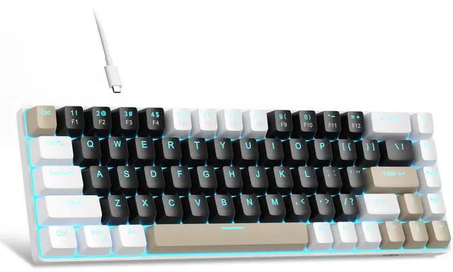 Main image of MageGee Portable 60% Mechanical Gaming Keyboard, MK-Box LED Backlit Compact 68 Keys Mini Wired Office Keyboard with Brown Switch for Windows Laptop PC Mac - Black/Coffee Color