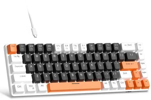 Main image of MageGee Portable 60% Mechanical Gaming Keyboard, MK-Box LED Backlit Compact 68 Keys Mini Wired Office Keyboard with Blue Switch for Windows Laptop PC Mac - Black/White