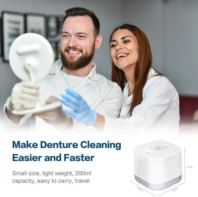Alt view image 7 of 7 - Ultrasonic U-V Retainer Cleaner Machine, 45kHz Ultrasonic Cleaner for Dentures, Retainer, Mouth Guard, Aligner, Toothbrush Head, 200ML Ultrasonic Cleaning Machine for All Dental Appliances
