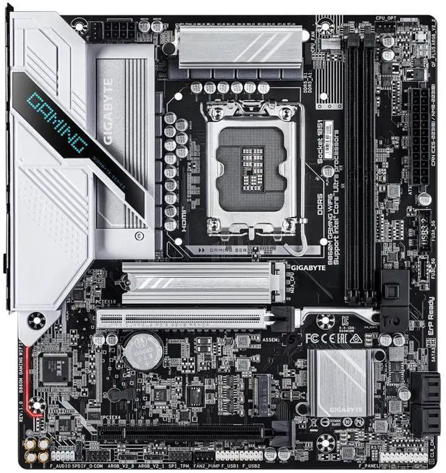 Alt view image 2 of 4 - GIGABYTE B860M GAMING WIFI6 Intel Core Ultra (Series 2) LGA 1851 Motherboard, mATX, DDR5, 2x M.2, PCIe 5.0, 2.5GbE LAN,WIFI 6