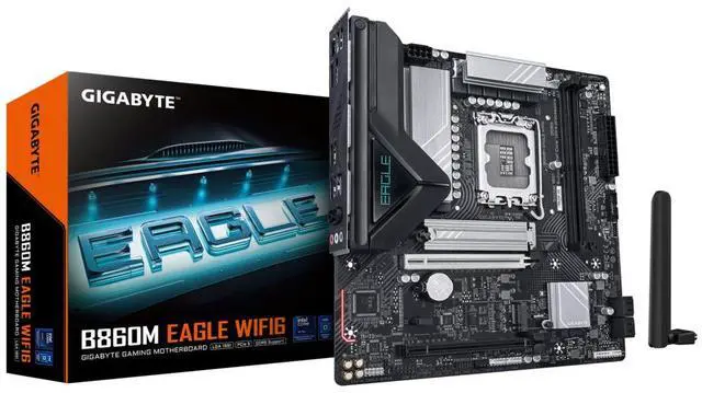 Main image of GIGABYTE B860M EAGLE WIFI6 Intel Core Ultra (Series 2) LGA 1851 Motherboard, mATX, DDR5, 2x M.2, PCIe 5.0, 2.5GbE LAN,WIFI 6