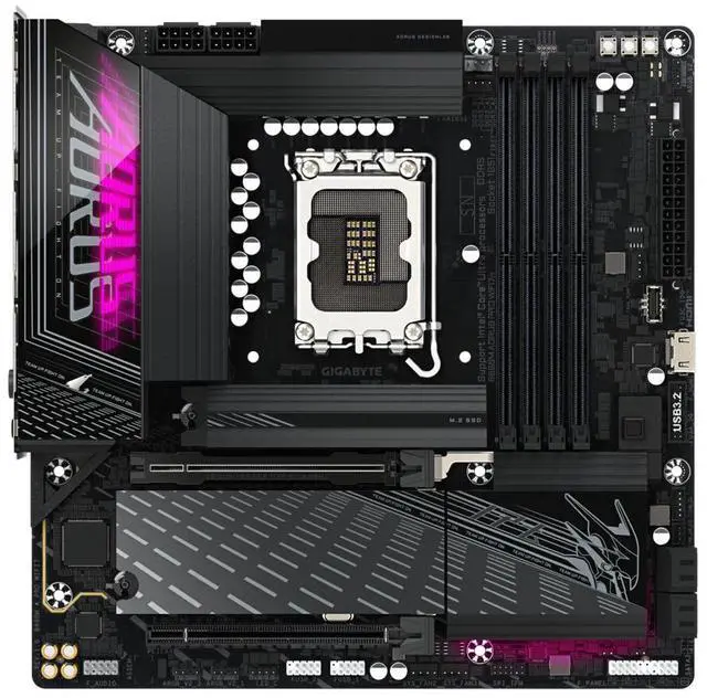 Alt view image 2 of 6 - GIGABYTE B860M AORUS PRO WIFI7 Intel Core Ultra (Series 2) LGA 1851 Motherboard, mATX, DDR5,3x M.2, PCIe 5.0, 40Gbps USBC,2.5GbE LAN,WIFI 7