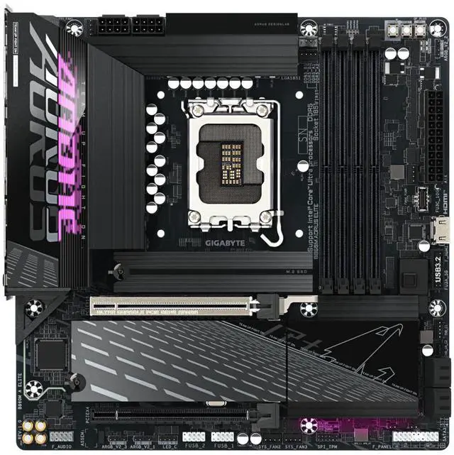 Alt view image 2 of 5 - GIGABYTE B860M AORUS ELITE Intel Core Ultra (Series 2) LGA 1851 Motherboard, mATX, DDR5, 3x M.2, PCIe 5.0, USB-C, 2.5GbE LAN, EZ-Latch