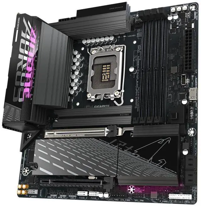 Alt view image 3 of 5 - GIGABYTE B860M AORUS ELITE Intel Core Ultra (Series 2) LGA 1851 Motherboard, mATX, DDR5, 3x M.2, PCIe 5.0, USB-C, 2.5GbE LAN, EZ-Latch