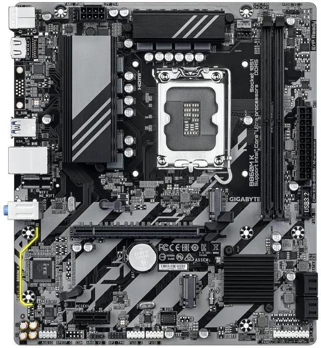 Alt view image 2 of 4 - GIGABYTE B860M K Intel Core Ultra (Series 2) LGA 1851 Motherboard, mATX, DDR5, 2x M.2, PCIe 5.0, 2.5GbE LAN