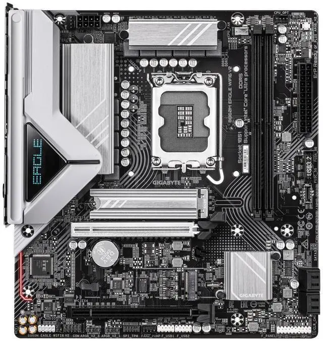 Alt view image 2 of 4 - GIGABYTE B860M EAGLE WIFI6 V2 Intel Core Ultra (Series 2) LGA 1851 Motherboard, mATX, DDR5, 2x M.2, PCIe 5.0, 2.5GbE LAN,WIFI 6