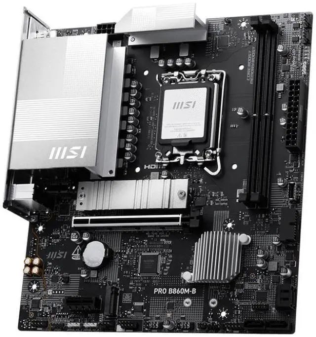 Alt view image 4 of 5 - MSI PRO B860M-B LGA 1851 Intel B860 SATA 6Gb/s DDR5 PCI-E x16 slot M.2 Micro ATX Motherboard
