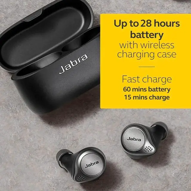 Alt view image 3 of 7 - Jabra Elite 75t Wireless Charging - Titanium Black True Wireless Earbuds Titanium Black