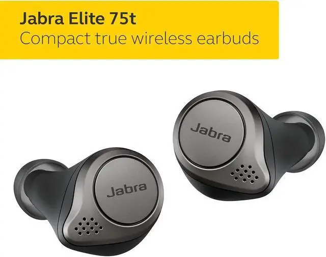 Alt view image 2 of 7 - Jabra Elite 75t Wireless Charging - Titanium Black True Wireless Earbuds Titanium Black