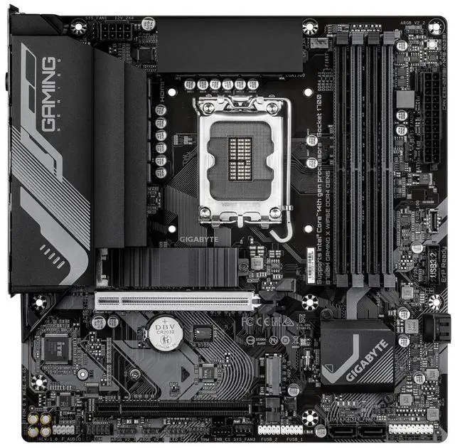 Alt view image 2 of 4 - GIGABYTE B760M GAMING X WIFI6E DDR4 GEN5 LGA 1700 Intel B760 M-ATX Motherboard with DDR4, Dual M.2, PCIe 5.0, Front USB 3.2 Gen 2 Type-C, 2.5GbE LAN, Q-Flash Plus, PCIe EZ-Latch