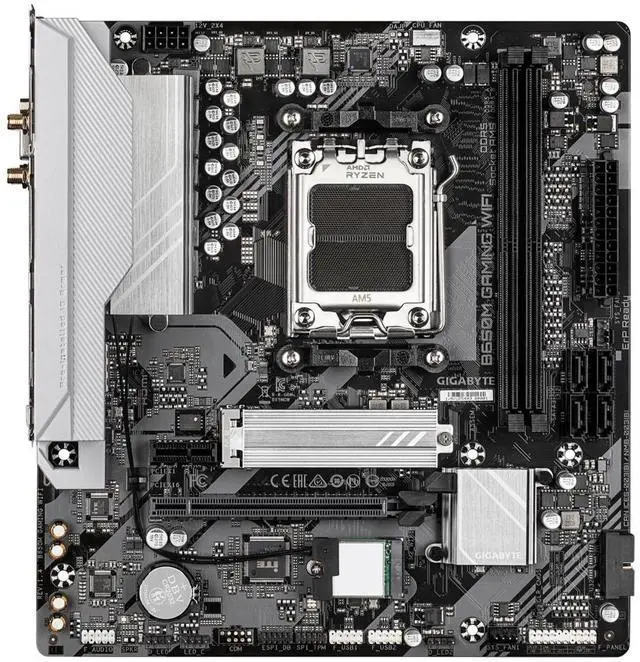 Alt view image 2 of 4 - GIGABYTE B650M GAMING WIFI AM5 LGA 1718 AMD B650 M-ATX Motherboard DDR5, PCIe 4.0 M.2, PCIe 4.0, 2.5GbE LAN