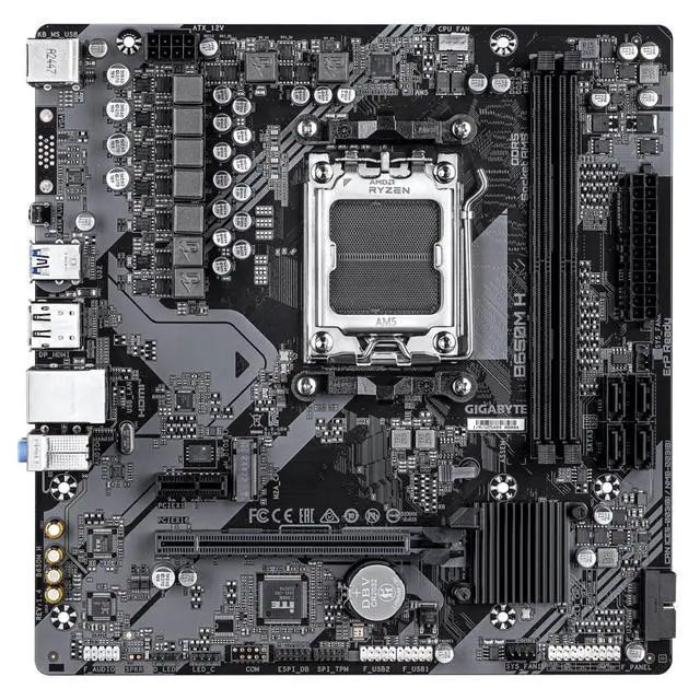 Alt view image 2 of 4 - GIGABYTE B650M H AM5 LGA 1718 AMD B650 M-ATX Motherboard DDR5, PCIe 4.0 M.2, Q-Flash Plus