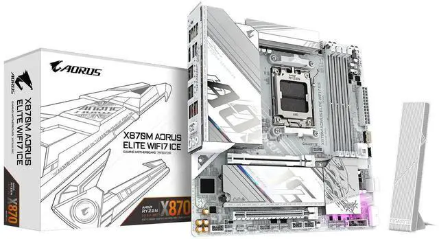 Main image of GIGABYTE X870M AORUS ELITE WIFI7 ICE AM5 AMD Micro ATX AMD X870 Motherboard
