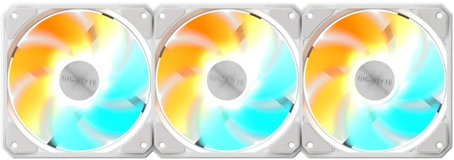 Alt view image 4 of 6 - AORUS EZ CHAIN FAN 120 ICE -Reverse (3-Pack), 120mm Hydro Dynamic Bearing ARGB Computer Case Fan