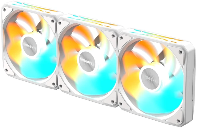 Alt view image 5 of 6 - AORUS EZ CHAIN FAN 120 ICE -Reverse (3-Pack), 120mm Hydro Dynamic Bearing ARGB Computer Case Fan