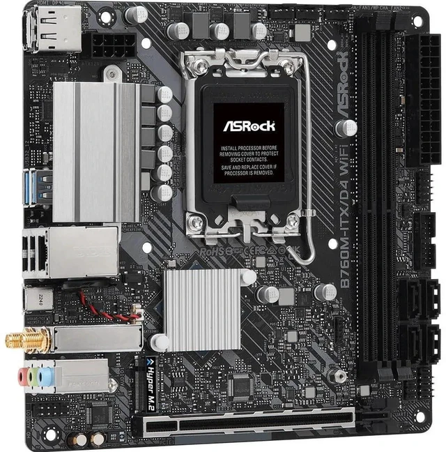 Alt view image 4 of 4 - ASRock B760M-ITX/D4 WiFi Supports 13th Gen & 12th Gen Intel® Core Processors (LGA1700)