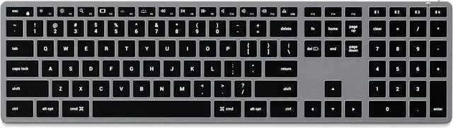Main image of Satechi Slim X3 Bluetooth Backlit Keyboard for Mac, Illuminated Keys & Multi-Device Sync, for MacBook Air/Pro M4, iPad Air/Pro M4/M3, iPad mini, Mac mini, iMac - Space Gray