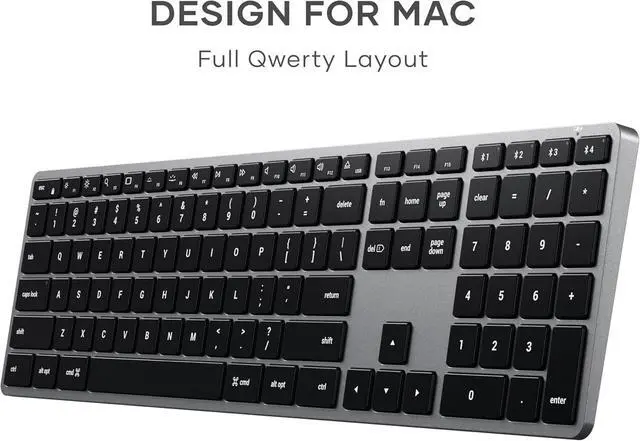 Alt view image 3 of 7 - Satechi Slim X3 Bluetooth Backlit Keyboard for Mac, Illuminated Keys & Multi-Device Sync, for MacBook Air/Pro M4, iPad Air/Pro M4/M3, iPad mini, Mac mini, iMac - Space Gray