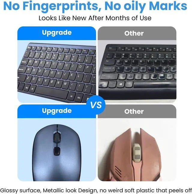 Alt view image 3 of 7 - Wireless Keyboard and Mouse Combo,2.4G USB Ultra Slim Quiet Full Size Matte PC Computer Keyboard & Mice,3 DPI,19 Multimedia Key,Lag-Free Ergo,Long Battery Life for Desktop,Laptop,Smart TV,MAC,Windows