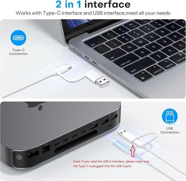 Alt view image 2 of 7 - OMOTON Wired Keyboard Compatible with Mac, with Dual Interface (USB and Type-C), Numeric Keypad Compatible with MacBook Pro/Air, iMac, Mac mini/Pro Laptop, Silver
