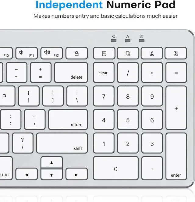 Alt view image 4 of 7 - OMOTON Wired Keyboard Compatible with Mac, with Dual Interface (USB and Type-C), Numeric Keypad Compatible with MacBook Pro/Air, iMac, Mac mini/Pro Laptop, Silver
