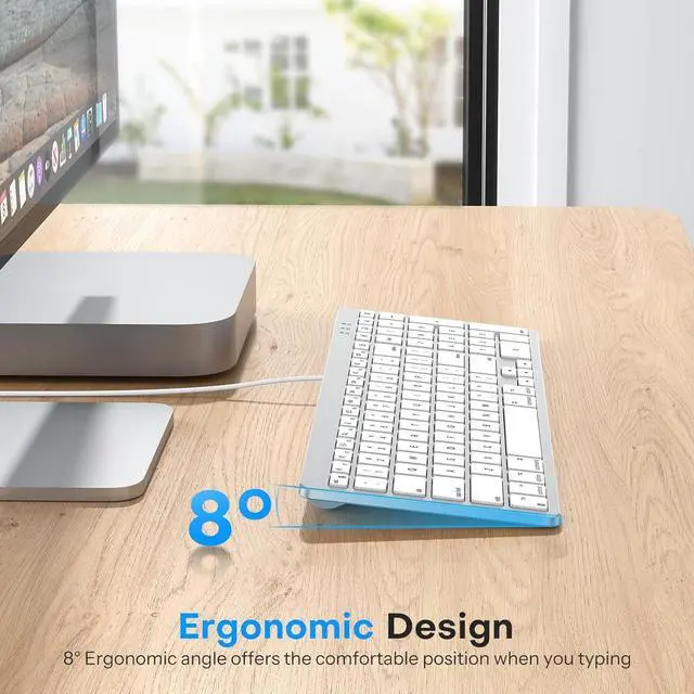 Alt view image 6 of 7 - OMOTON Wired Keyboard Compatible with Mac, with Dual Interface (USB and Type-C), Numeric Keypad Compatible with MacBook Pro/Air, iMac, Mac mini/Pro Laptop, Silver