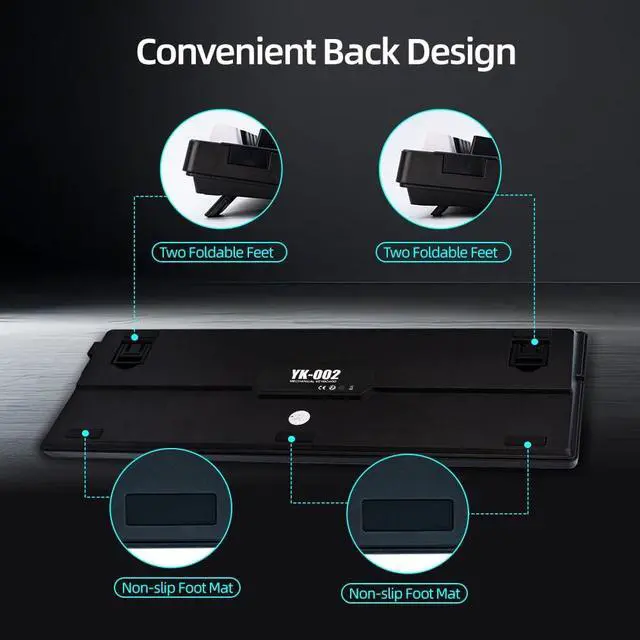 Alt view image 7 of 7 - WJX Mechanical Gaming RGB Keyboard Wired 98 Full Keynap, RGB Backlit with 19 Modes Computer Clicky Keyboard for PC & Mac, Hot-Swappable Red Tactile Mechanical Switch, USB-C Control PBT KeycapsWhite