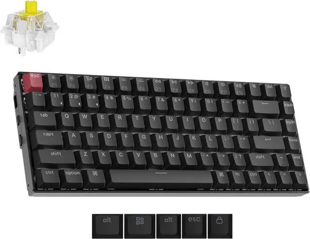 Main image of Keychron K2 75% Layout QMK Wireless and Wired Options Mechanical Keyboard Super Banana Switch, Paired with Shine-Through Double-Shot PBT Keycaps for Mac Windows-Version 3