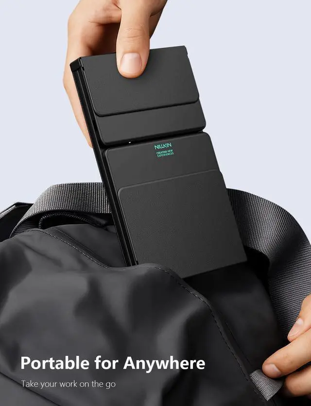 Alt view image 7 of 7 - Nillkin Foldable Bluetooth Keyboard with Touchpad & Number Pad, Portable Bluetooth Keyboard with Full Size Keys, Pocket-Sized Wireless Travel Keyboards for iPad, Smartphone, Tablet and Laptop Black