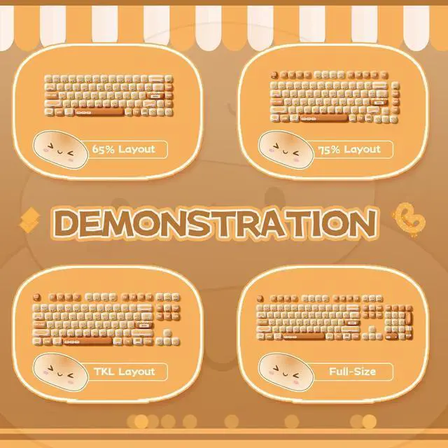 Alt view image 3 of 7 - Akko PBT Keycaps Set, Bun Wonderland MOG Profile 138-Key Keycaps for Mechanical Keyboards