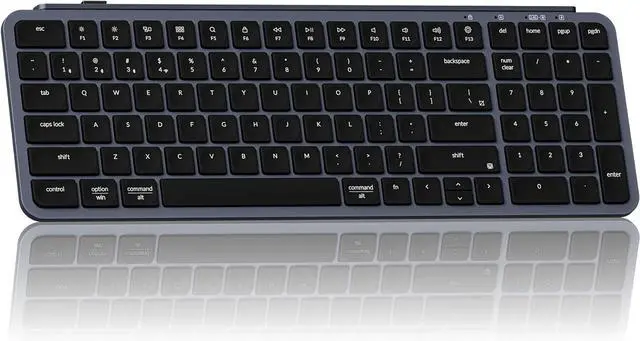 Main image of Keychron Ultra-Slim B2 Pro Bluetooth Keyboard 2.4 GHz Wireless Lightweight 96% ZMK Launcher with Numeric Keypad Compatible for Mac Windows Linux - Space Gray