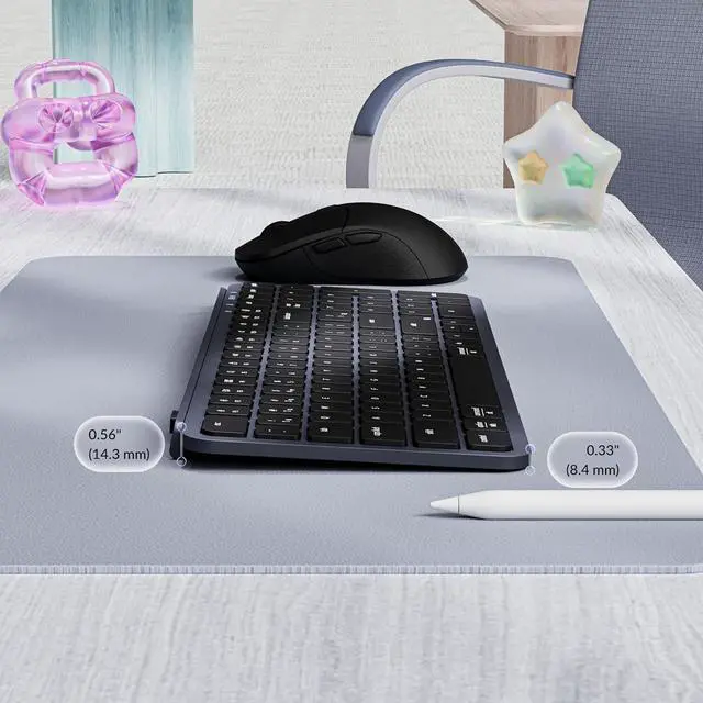 Alt view image 3 of 7 - Keychron Ultra-Slim B2 Pro Bluetooth Keyboard 2.4 GHz Wireless Lightweight 96% ZMK Launcher with Numeric Keypad Compatible for Mac Windows Linux - Space Gray