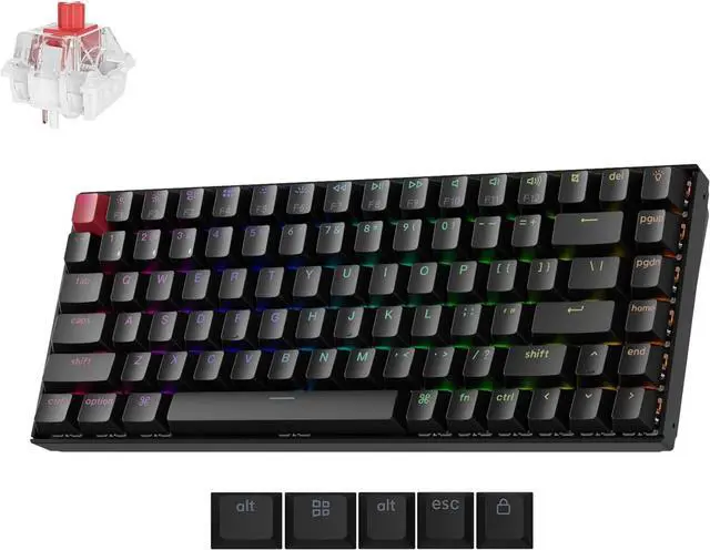 Main image of Keychron K2 75% Layout QMK Wireless and Wired Options Mechanical Keyboard Super Red Switch, RGB Backlight with Shine-Through Double-Shot PBT Keycaps for Mac Windows-Version 3