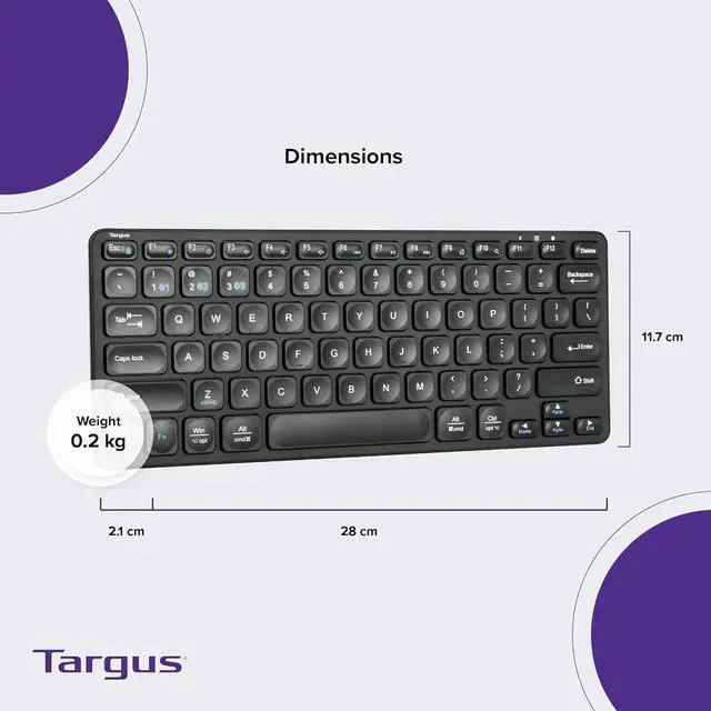 Alt view image 4 of 4 - Targus Compact Multi-Device Bluetooth Keyboard - Compatible with Chrome OS, Windows, macOS, iOS, and Android (AKB862US)