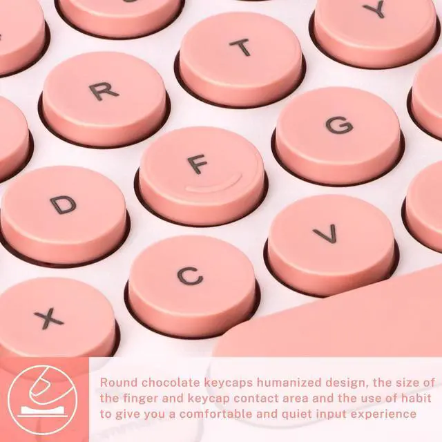 Alt view image 4 of 7 - Dual Channel Multi-Device Universal Cute Wireless Bluetooth Keyboard Portable Slim with 20m Connection Distance for Tablet Smart Phone PC Windows Android iOS Mac (Pink)