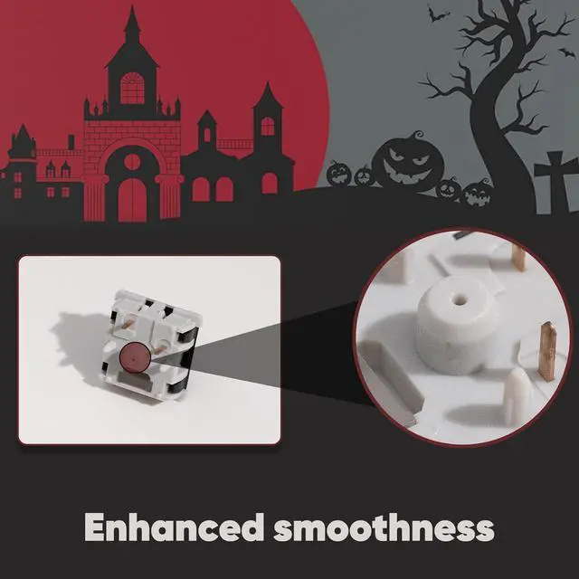 Alt view image 5 of 7 - Akko Dracula Linear Keyboard Switch with Diffuser for Backlit Mechanical Gaming Keyboard, 5-Pin 35gf Pre-Lubed Switches with Standard MX Structure (45pcs)