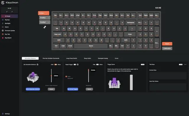 Alt view image 2 of 5 - Keychron K4 HE QMK Wireless Gaming Custom Mechanical Keyboard, 2.4 GHz/Bluetooth/Wired 96% Layout Hot-Swappable Programmable RGB Backlit Gateron Magnetic Switches for Mac Windows, Wood Frame-Black