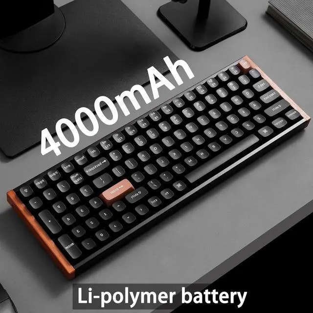 Alt view image 3 of 5 - Keychron K4 HE QMK Wireless Gaming Custom Mechanical Keyboard, 2.4 GHz/Bluetooth/Wired 96% Layout Hot-Swappable Programmable RGB Backlit Gateron Magnetic Switches for Mac Windows, Wood Frame-Black